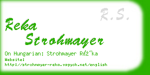 reka strohmayer business card